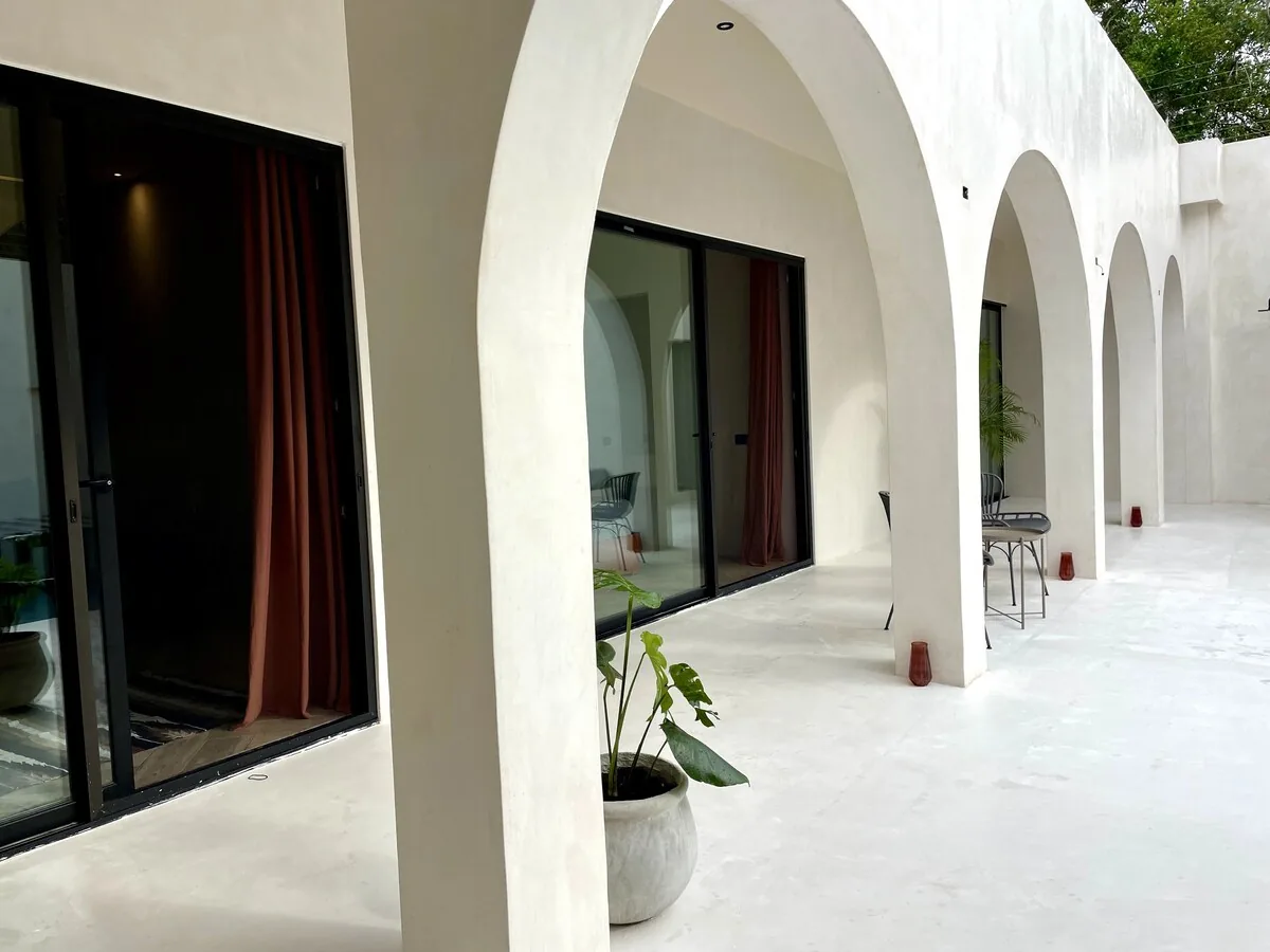 Casa Bali outdoor living space with comfortable seating surrounded by nature