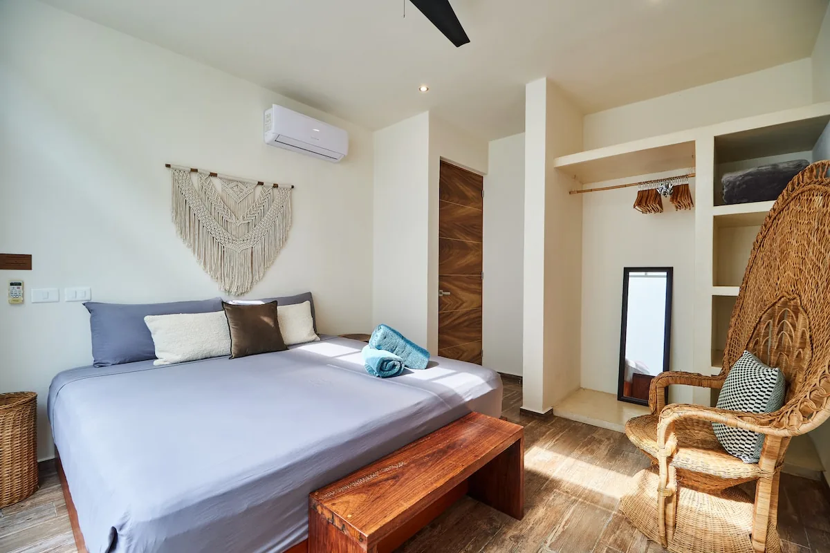 Casa Flamingo elegant bathroom with rainfall shower and modern fixtures in 3-bedroom villa