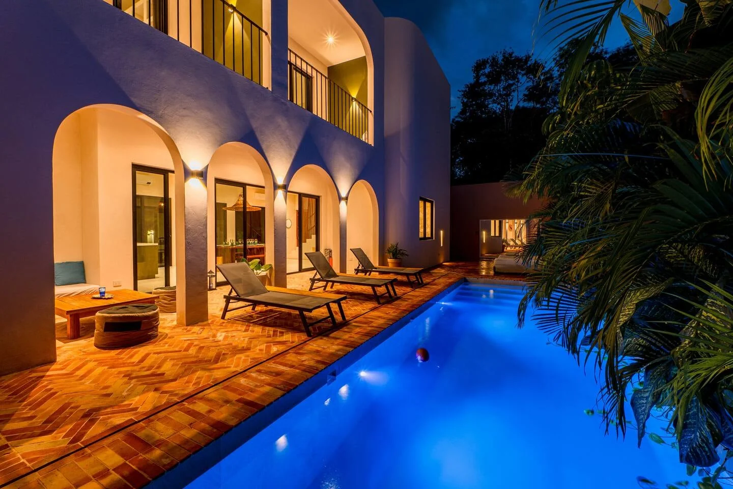 Aldea Zama luxury villa with pool at twilight - Casa Tabarka